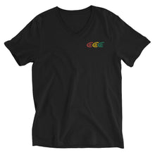 Load image into Gallery viewer, #Crucial Tripple Logo Embroidered Short-Sleeve V-Neck Unisex T-Shirt
